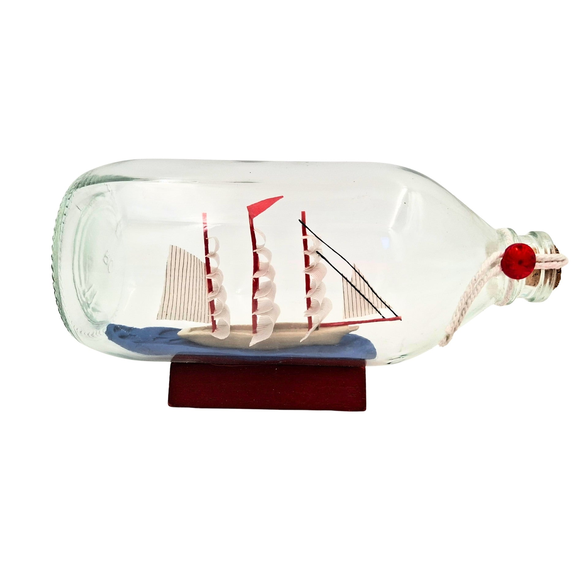 Barco en Botella Rafandynka sobre base de madera con posibilidad de personalización con grabado
