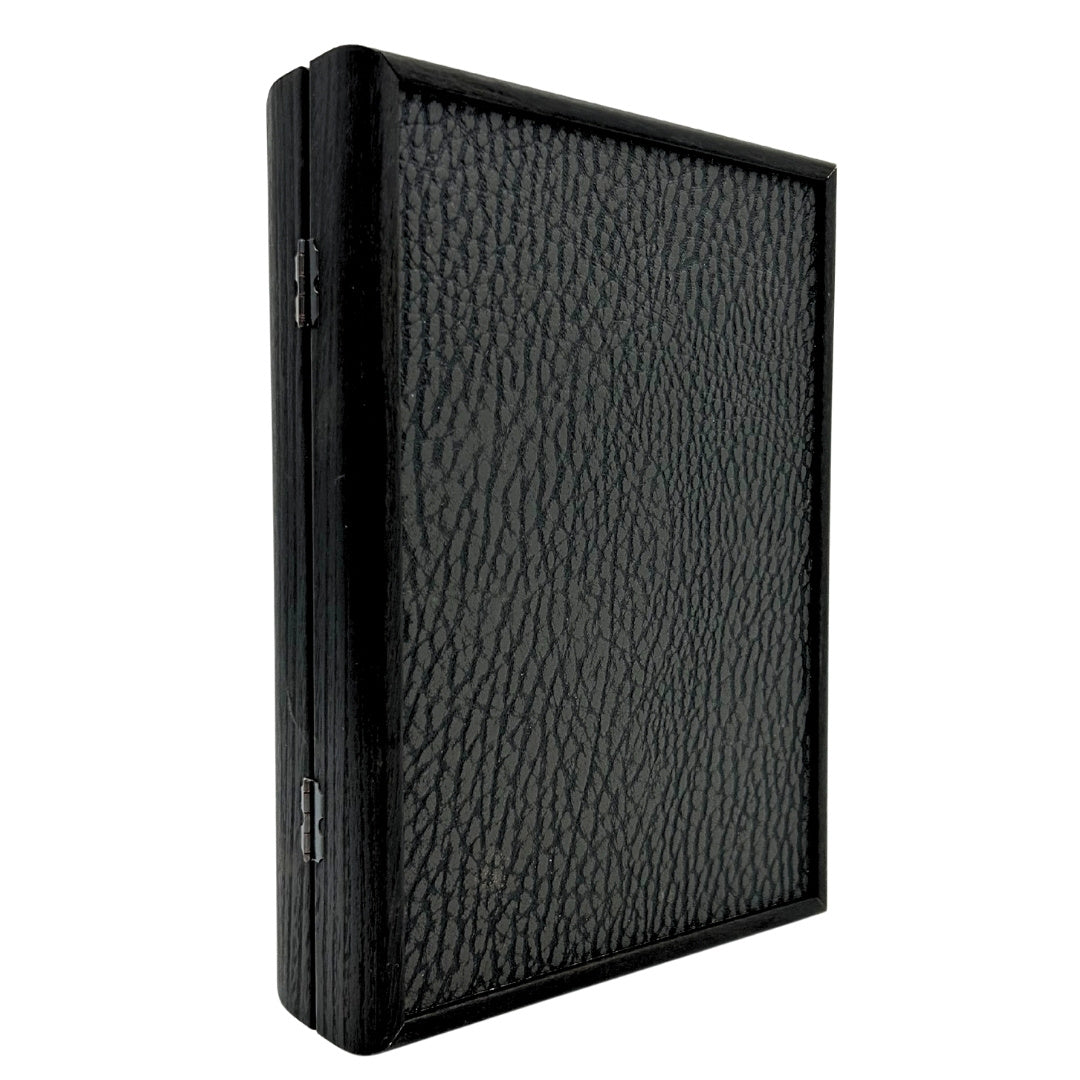 Cartas de juego exclusivas en caja decorativa con posibilidad de personalización con grabado - Azul oscuro y rojo, caja de madera con forro de terciopelo