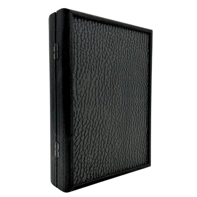 Cartas de juego exclusivas en caja decorativa con posibilidad de personalización con grabado - Azul oscuro y rojo, caja de madera con forro de terciopelo
