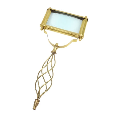 Lupa rectangular de latón con aumento 3.5x