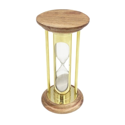 Reloj de arena de latón y madera 5 min con posibilidad de grabado