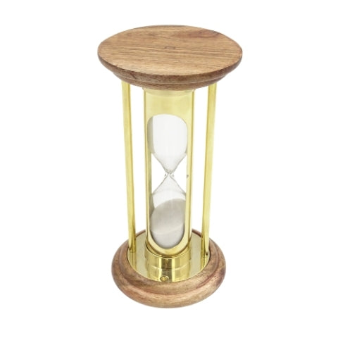 Reloj de arena de latón y madera 5 min con posibilidad de grabado