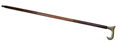 Bastón de madera para caminar con mango dorado - plegable - regalo elegante con opción de personalización mediante grabado - 91,5 cm, marrón con mango de latón