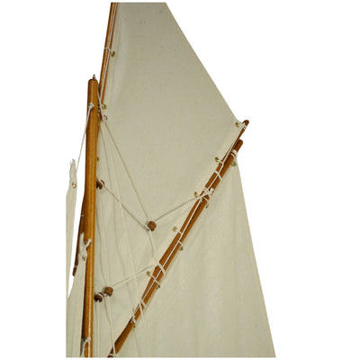 Modelo de yate Columbia con aparejo de gafas, altura 104 cm, de madera, con posibilidad de personalización con grabado