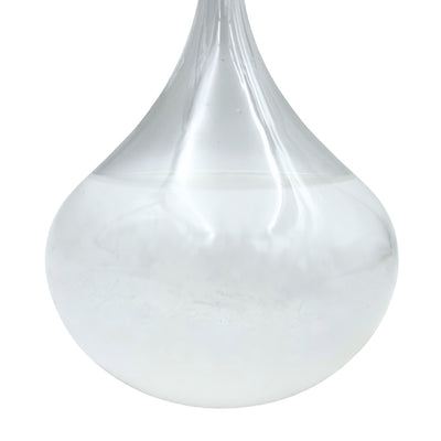 Barómetro de tormenta Fitzroya - Gota Storm Glass con posibilidad de personalización con grabado - regalo elegante en forma de gota, altura 11 cm, recipiente de vidrio con cristales únicos que reaccionan a cambios climáticos