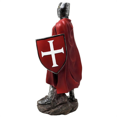 Figura de caballero cruzado de poliresina de 30 cm, personalizable con grabado