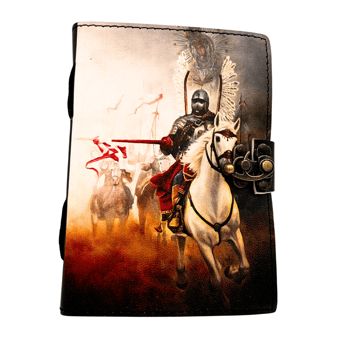 Cuaderno de cuero Diario Husaria Patriótico con grabado