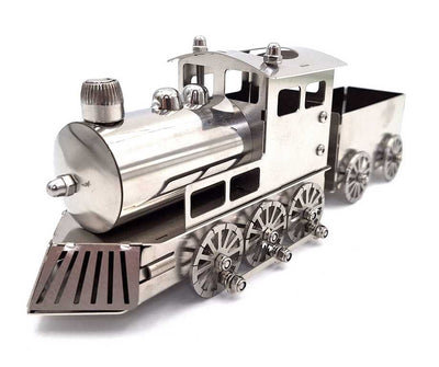 Modelo plateado de tren personalizable con grabado