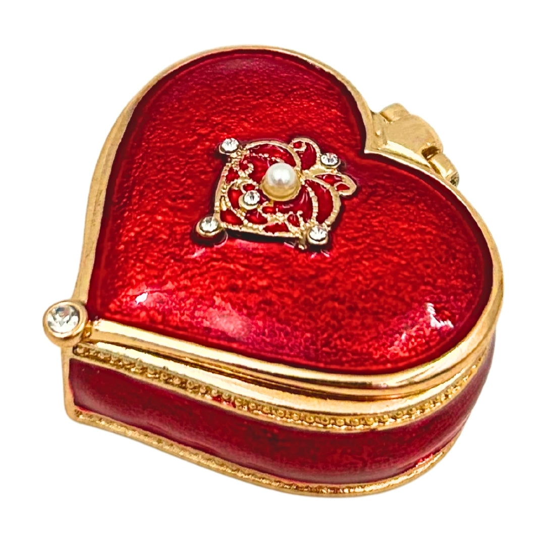 Exclusiva caja joyero en forma de corazón con cristales