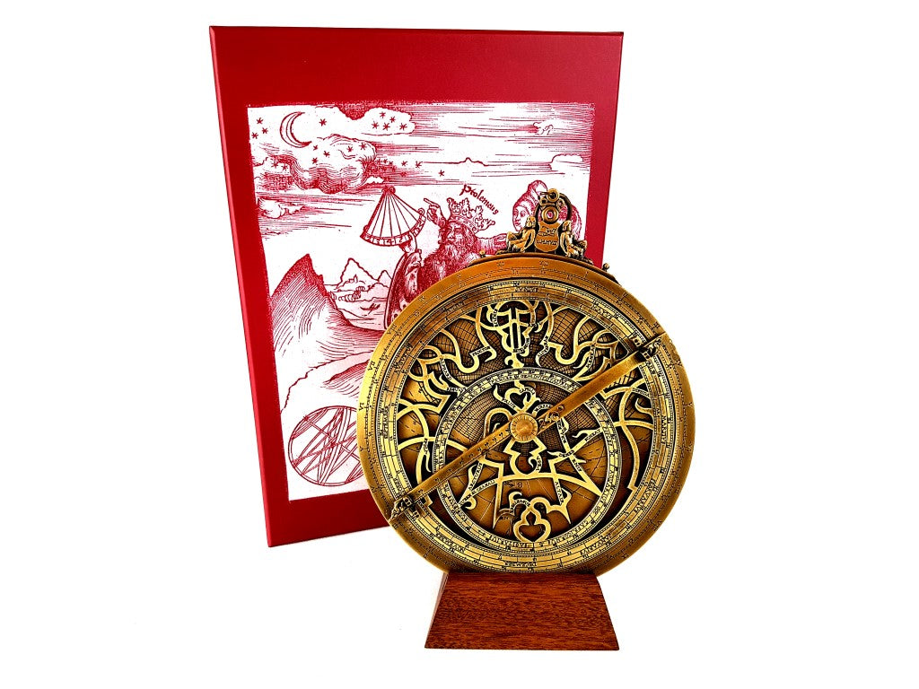 Astrolabio de latón Rojas H34 con opción de personalización con grabado – diámetro 20 cm, regalo elegante para cualquier ocasión, dispositivo de navegación y astronómico hecho a mano en estilo renacentista