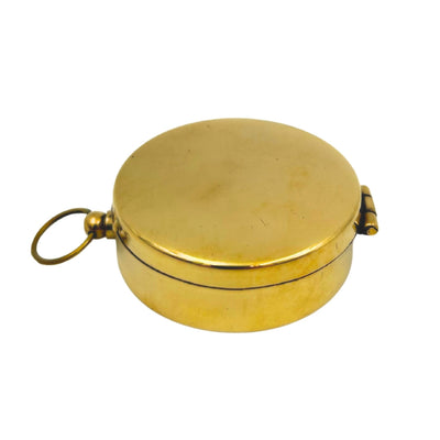 Brújula retro de latón con tapa cerrable, posibilidad de personalización mediante grabado, ideal para regalo para navegantes, altura 5 cm, estilo marinero