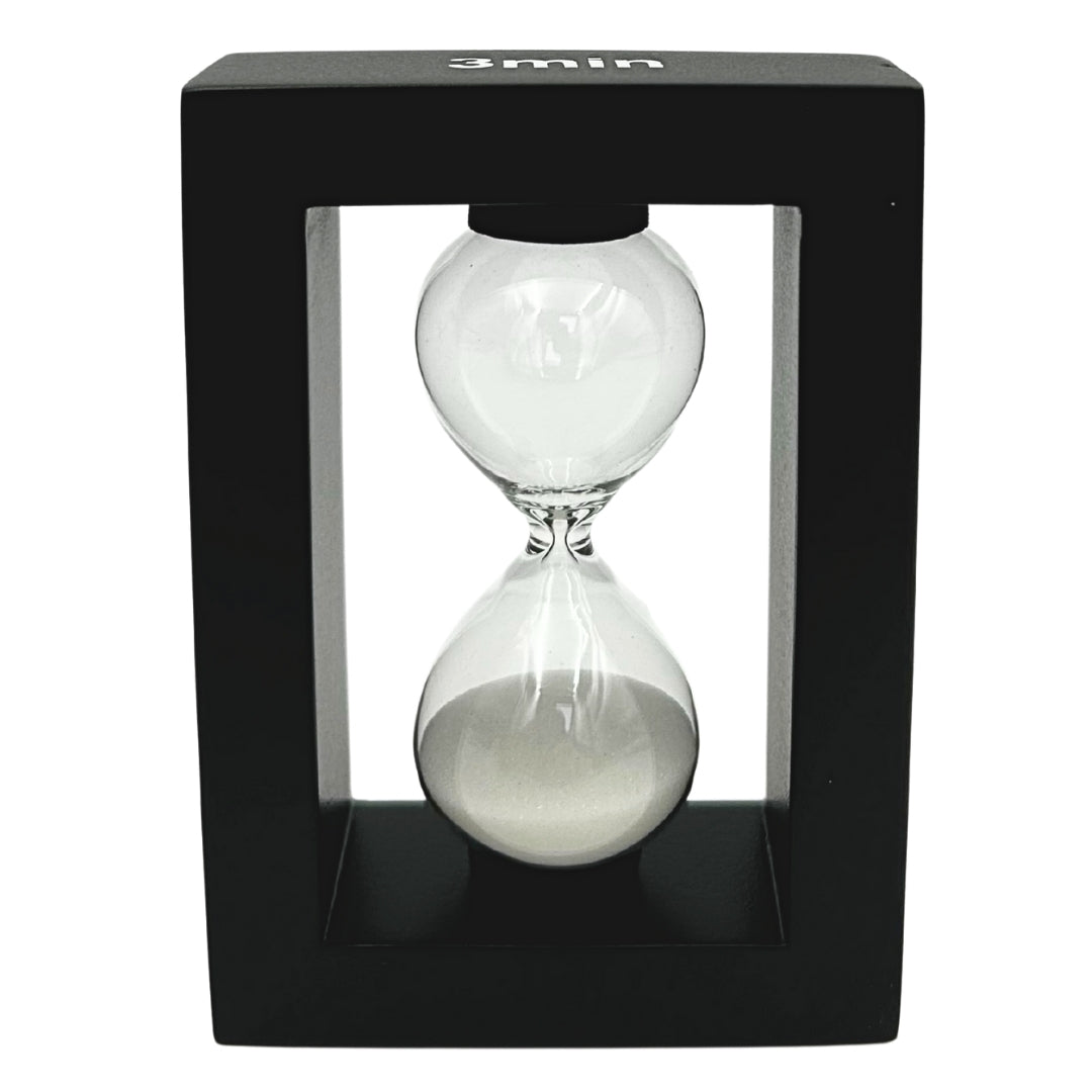Set decorativo de escritorio con reloj de arena de 3 minutos y soporte para bolígrafo con grabado