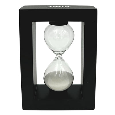 Set decorativo de escritorio con reloj de arena de 3 minutos y soporte para bolígrafo con grabado