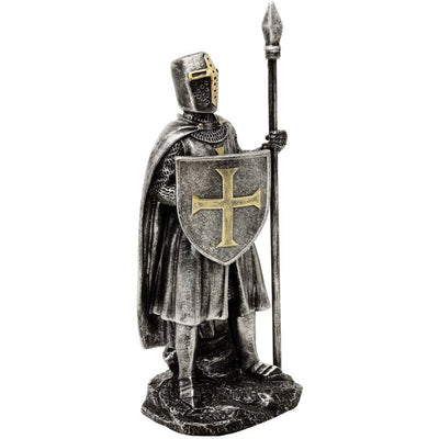 Figura Caballero con lanza 20 cm con posibilidad de personalización con grabado - decoración pintada a mano de polyresina para regalo a amantes de la historia y militaria