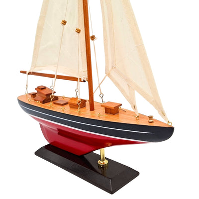 Elegante Modelo de Yate de Vela de Madera de 30 cm con Personalización con Grabado