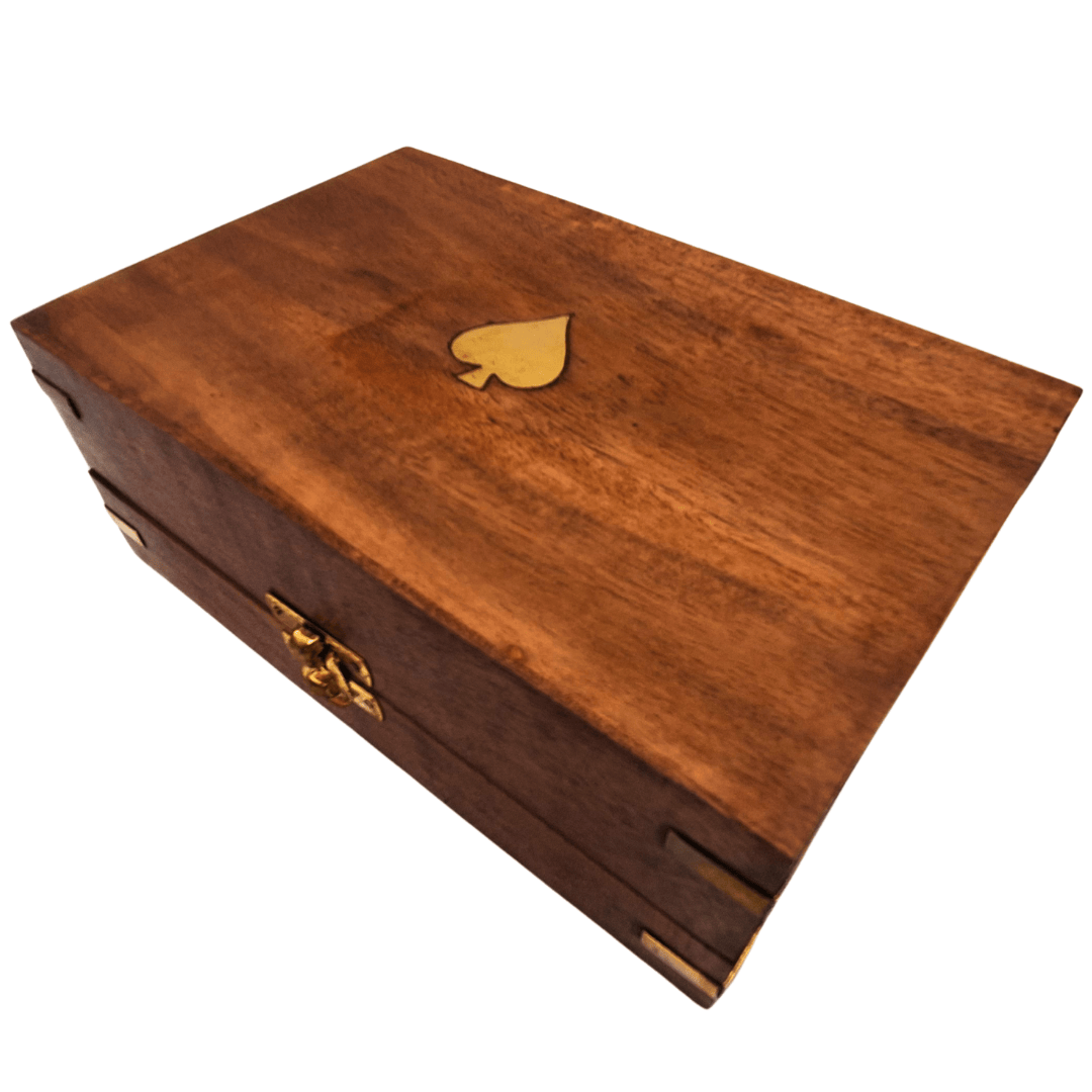 Elegante Set de Póker en Caja de Madera con Grabado
