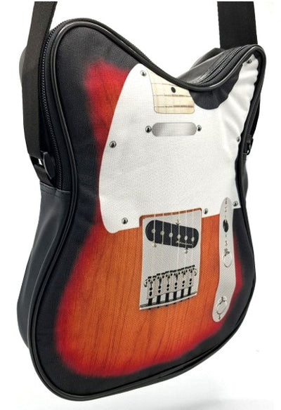 Bolso de hombro con forma de guitarra eléctrica RBG-023 con posibilidad de personalización mediante grabado, impermeable, ideal para regalo a amantes de la música, PVC 100% y poliéster, dimensiones 34 x 23 x 5 cm