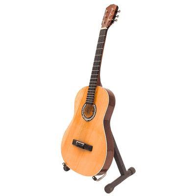 Mini guitarra clásica con grabado - decoración de madera de caoba 25 cm