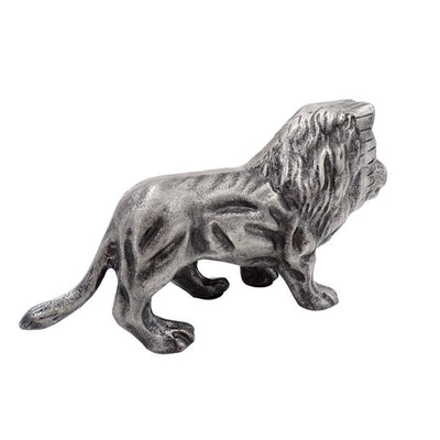 Figura decorativa LEO de aluminio en color plateado, grabado personalizado  