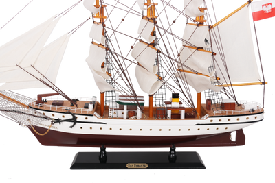 Modelo de velero Dar Pomorza de 80 cm con opción de grabado personalizado
