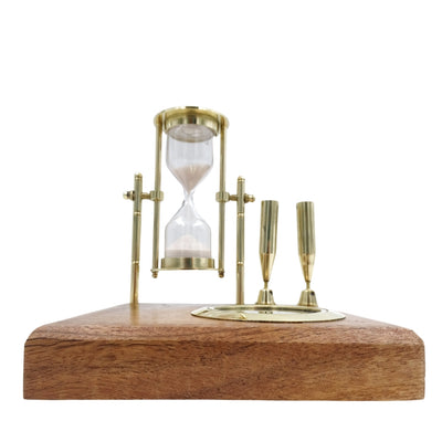 Set de Escritorio Retro con Reloj de Arena y Brújula