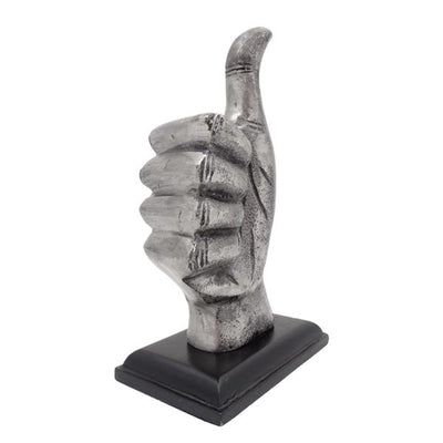 Figura decorativa pulgar "OK" de aluminio 20 cm con opción de personalización con grabado