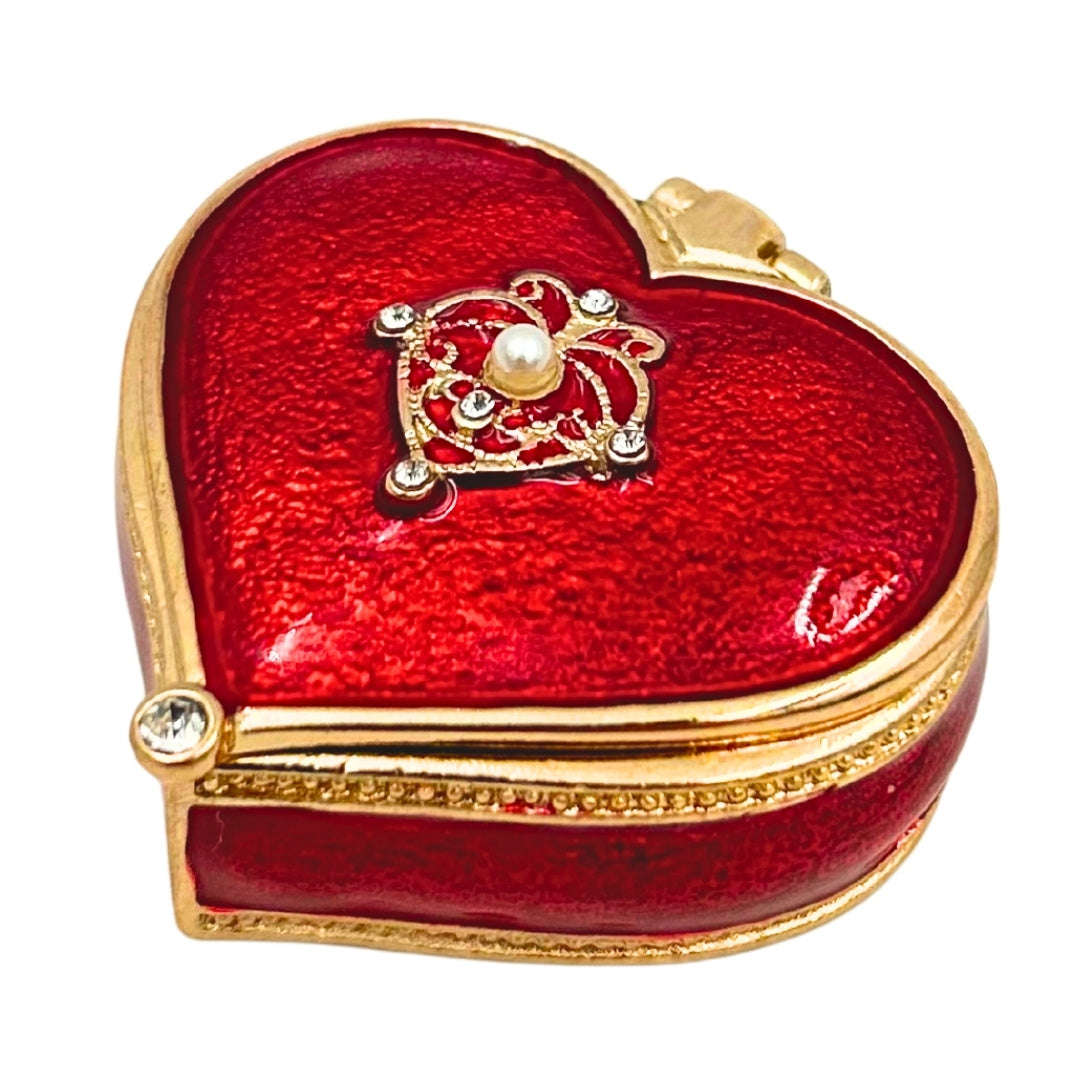 Exclusiva caja joyero en forma de corazón con cristales