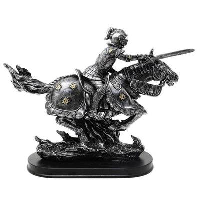 Figura Caballero a caballo 31 cm – pintada a mano en polyresina con posibilidad de personalización con grabado