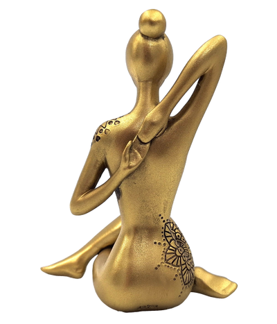 Figura decorativa dorada Yoga con posibilidad de personalización con grabado