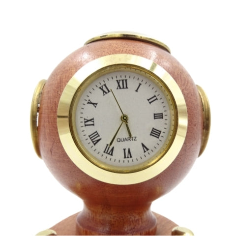 Casco pequeño de buceador retro con reloj y personalización