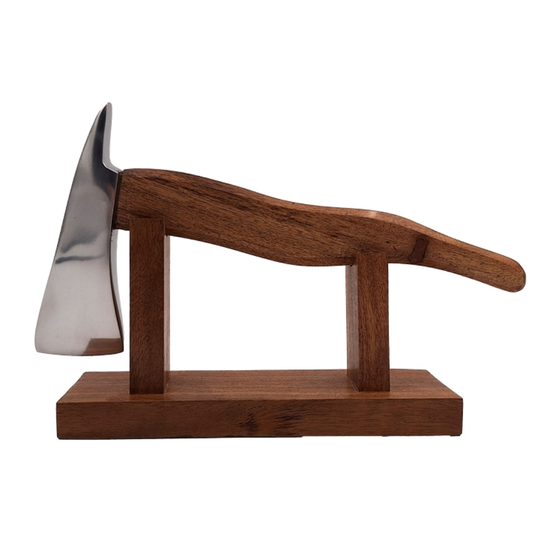 Hacha de bombero con grabado - regalo metálico y de madera para bombero, altura 17,5 cm, plateado y marrón, regalo personalizado para cualquier ocasión