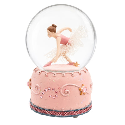 Bailarina de Ballet Bailando en Bola de Cristal de 12 cm con Posibilidad de Personalización con Grabado - Decoración Pastel Elegante para Regalo a Amantes del Ballet, Hecha de Poliresina y Vidrio
