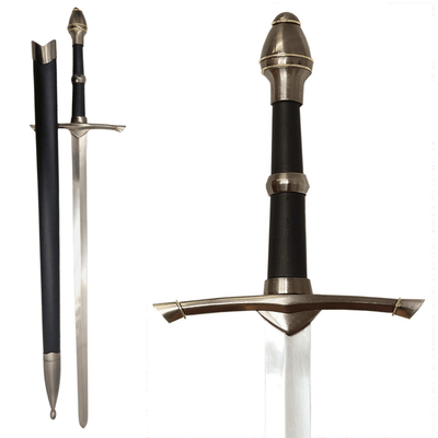 Espada de caballero de acero con vaina de 105 cm: elegante réplica de acero inoxidable con posibilidad de grabado