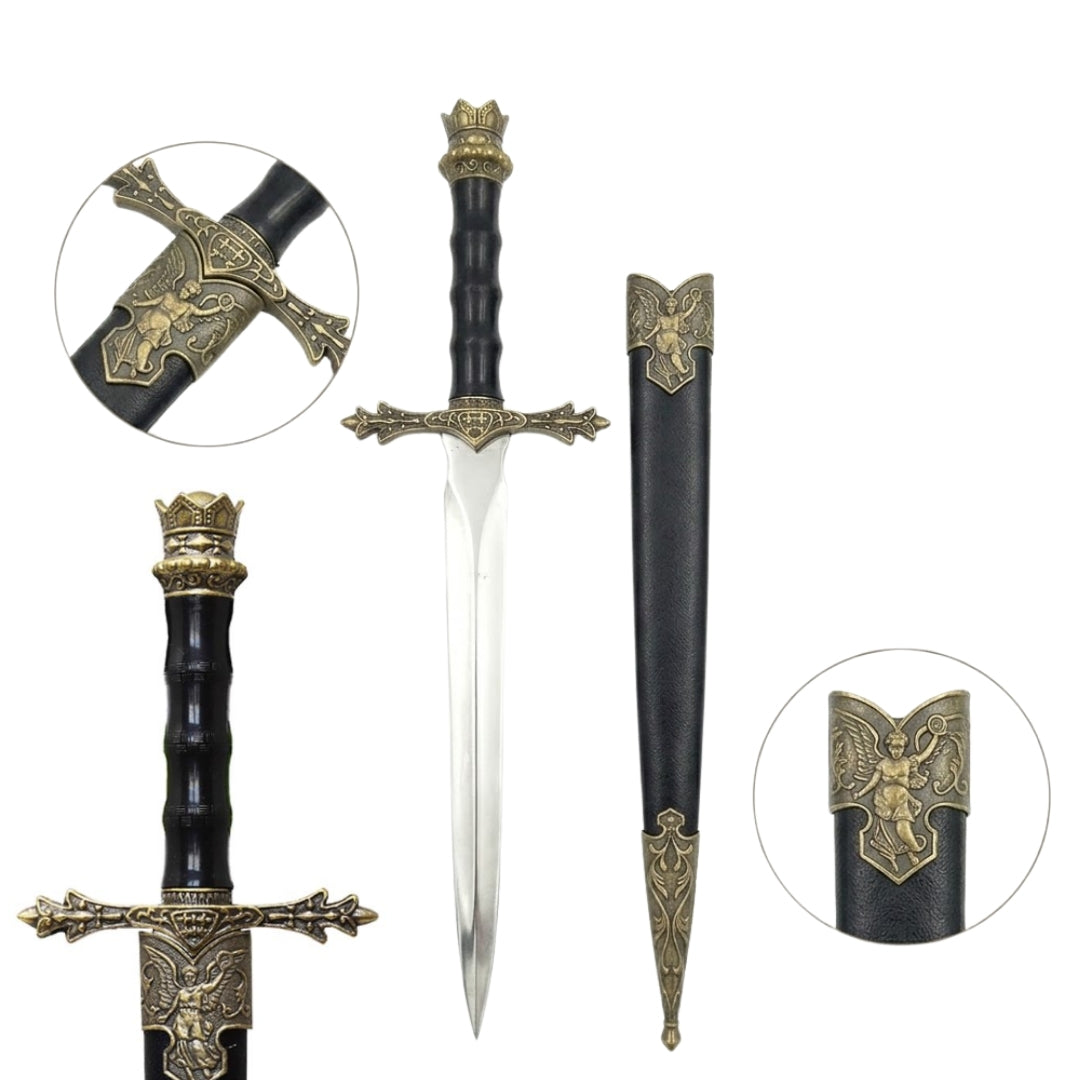 Daga de caballero de 34 cm réplica decorativa con posibilidad de grabado