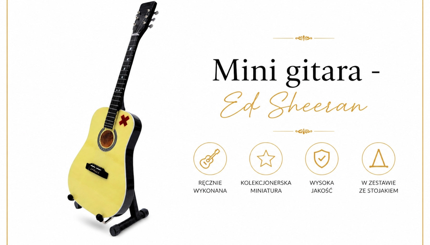 Mini guitarra Ed Sheeran de 27,5 cm de caoba con posibilidad de personalización con grabado