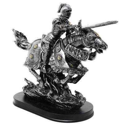 Figura Caballero a caballo 31 cm – pintada a mano en polyresina con posibilidad de personalización con grabado