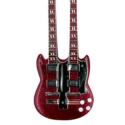 Breloczek Gitara Led Zeppelin - Jimmy Page - Personalizowany Grawer - Czerwony Mahoniowy - Idealny Prezent dla Gitarzysty i Fana Rocka - Wymiary 6 x 11 x 0,5 cm