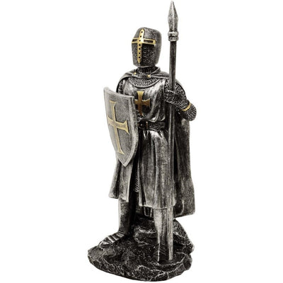 Figura Caballero con lanza 20 cm con posibilidad de personalización con grabado - decoración pintada a mano de polyresina para regalo a amantes de la historia y militaria
