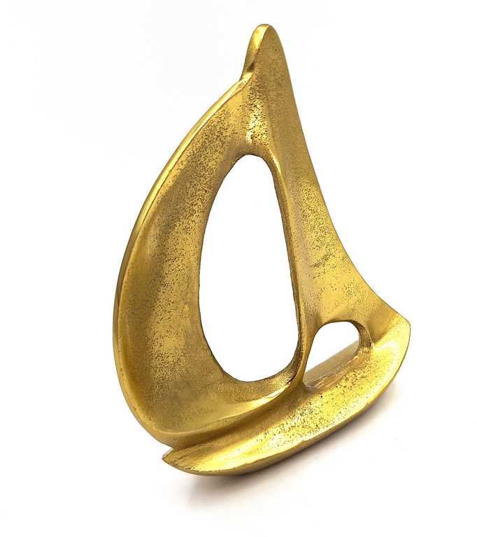 Yate dorado de aluminio 19,5 cm con posibilidad de personalización con grabado - decoración elegante para regalo a amantes de la navegación