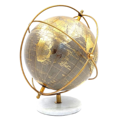 Globo decorativo sobre base de piedra GLB-127