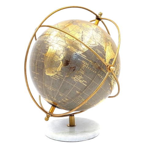Globo decorativo sobre base de piedra GLB-127