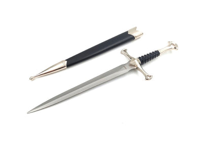 Réplica de daga medieval de caballero de 35 cm de acero inoxidable con vaina decorativa