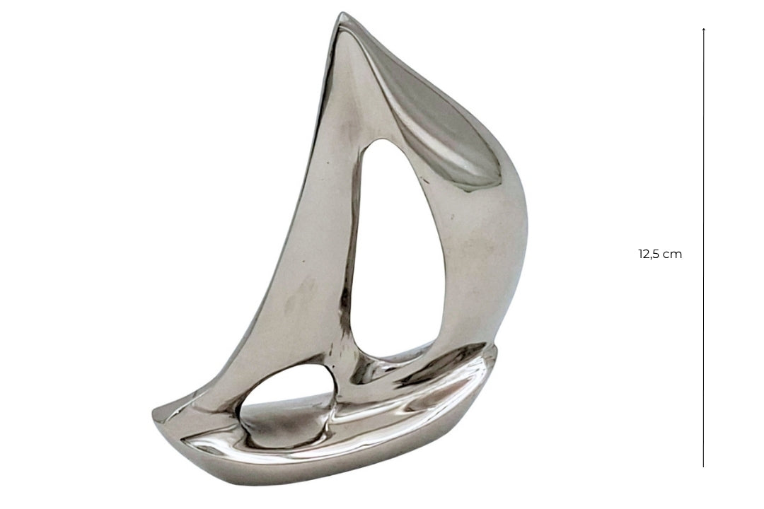 Elegante yate de aluminio plateado de 12,5 cm con opción de grabado