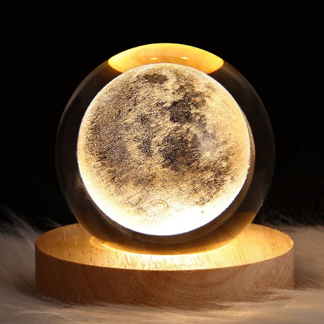 Bola de cristal 3D Luna con grabado