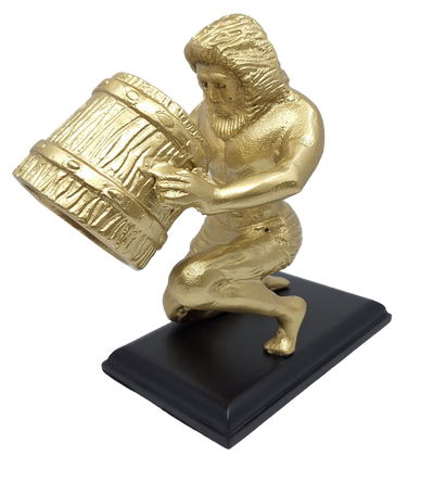 Figura decorativa dorada de Acuario AQU2 con posibilidad de personalización mediante grabado, regalo ideal para cualquier ocasión, altura 18 cm, diseño elegante de aluminio