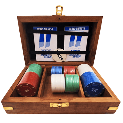 Elegante Set de Póker en Caja de Madera con Grabado