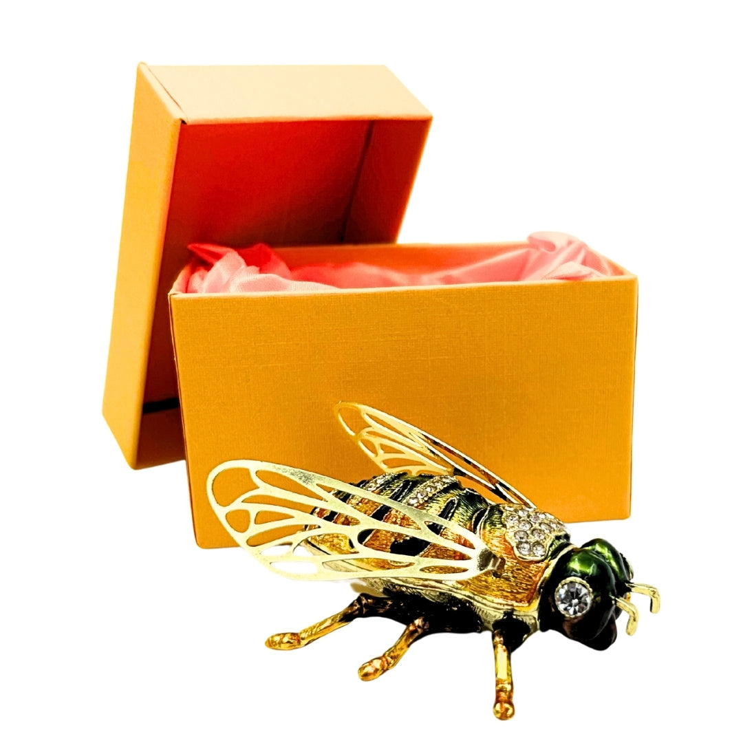 Exclusiva Caja Joyero Abeja con Cristales y Grabado Personalizado