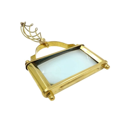 Lupa rectangular de latón con aumento 3.5x