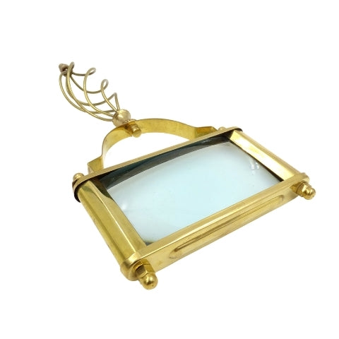 Lupa rectangular de latón con aumento 3.5x