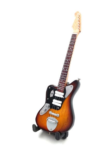 Mini guitarra de 15 cm estilo Kurt Cobain con posibilidad de personalización con grabado - guitarra de caoba marrón para regalo a fan del grunge y Nirvana